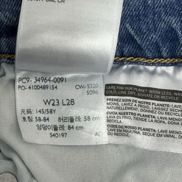 Levis Wedgie Straight Big E Jeans Womens 23 Mid-Rise Distressed Button-Fly Denim - Picture 12 of 16